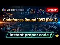 🔴 LIVE – Codeforces Round 1093 (Div. 2) | Solve With Me | C++ Competitive Programming