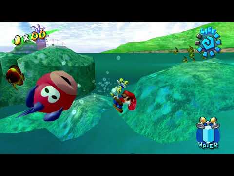 Super Mario Sunshine - Gelato Beach - Red Coins In The Coral Reef Shine - Shine 29/120 HD