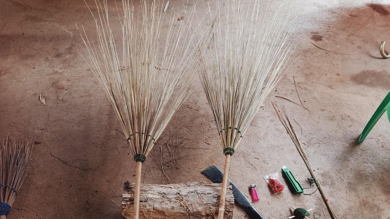 แนะนำ/สอนทำไม้กวาดทางมะพร้าวใช้เอง(ตาด)