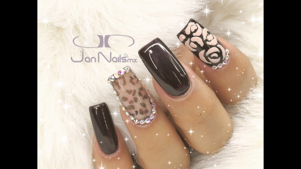 💅 Diseño Animal Print en uñas acrílicas / Colaboración