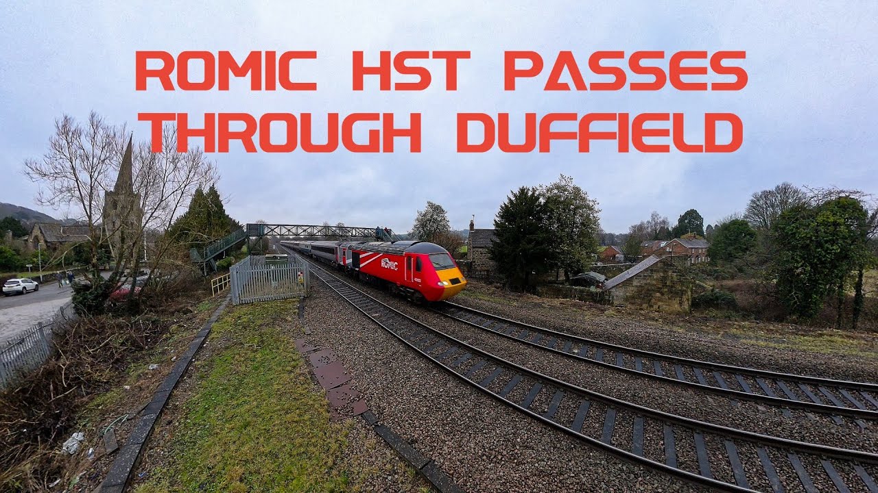 ROMIC HST Passes Through Duffield. 37099, GWR 165 Unit Amongst The Passenger Services. 30/01/2026