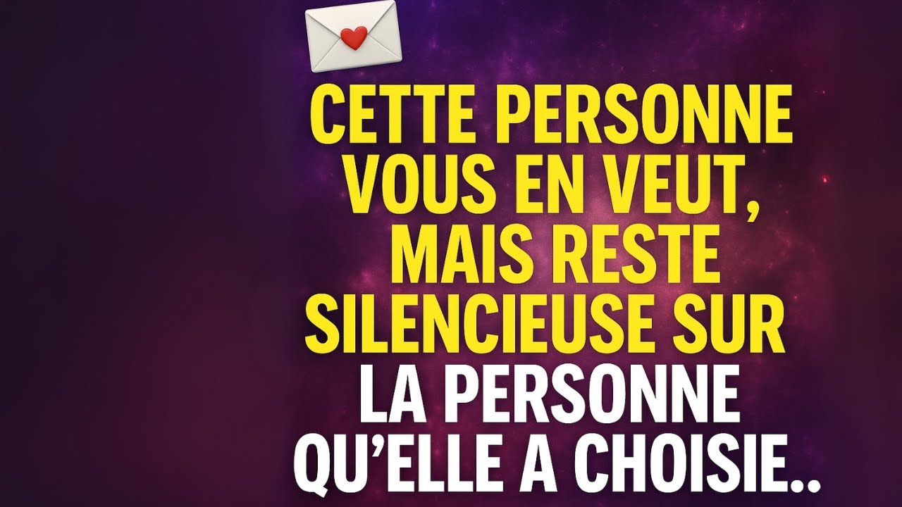 💌 Cette personne vous en veut, mais reste silencieuse sur la personne qu'elle a choisie...