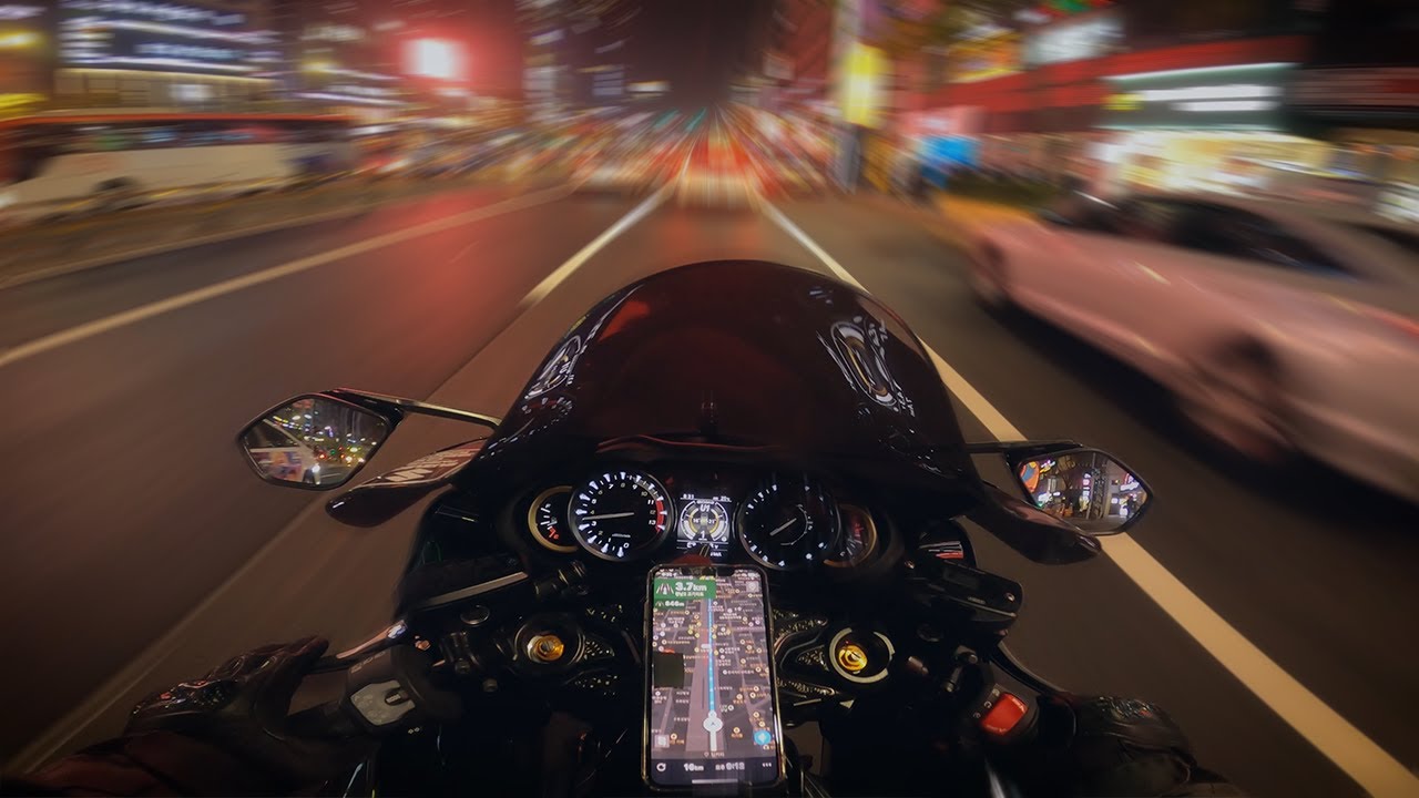 ( 4K ) 밤의 도시 라이딩 | 배기음 ASMR | 서울 라이딩 | 하야부사 POV | 아크라포빅