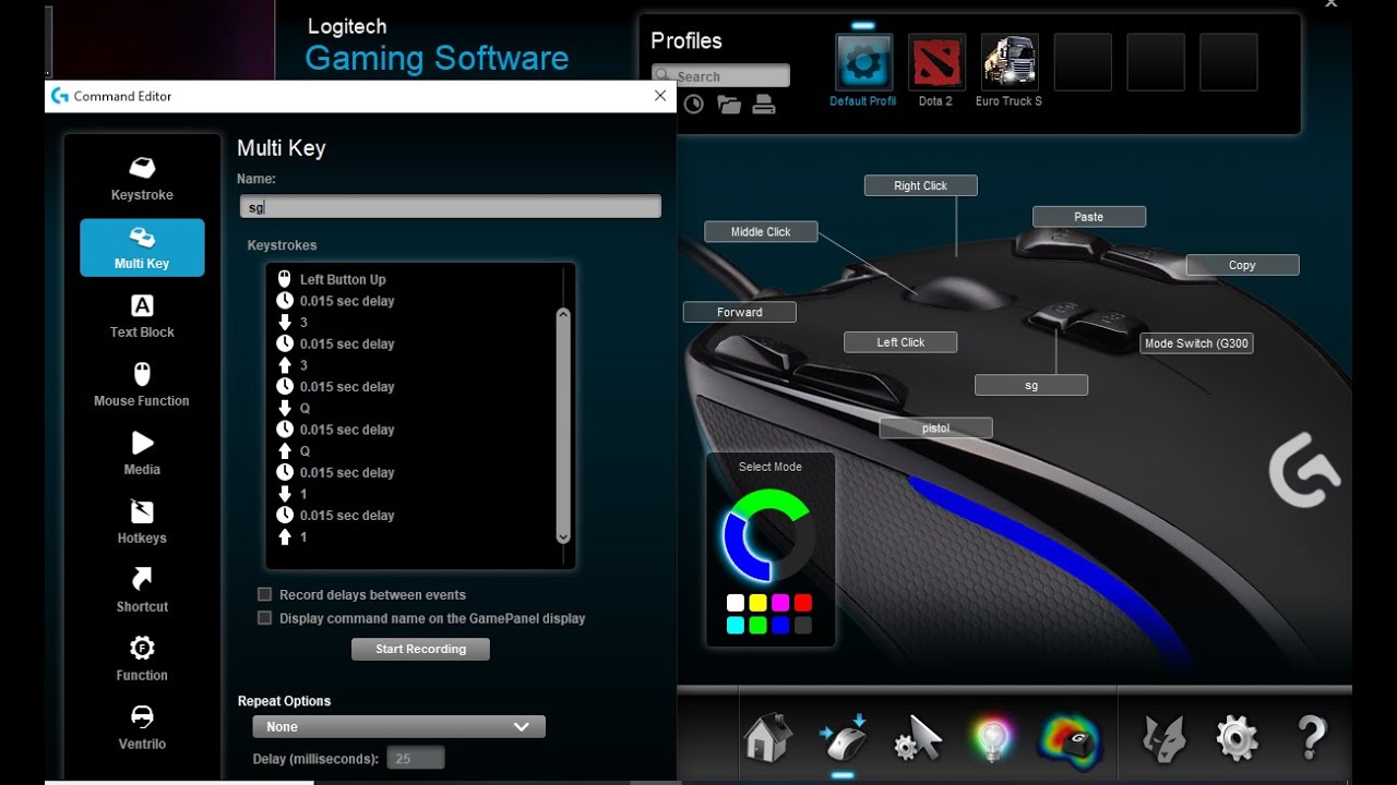 Setting Mouse Macro SG (Shotgun) Mouse Gaming G300S Point YouTube
