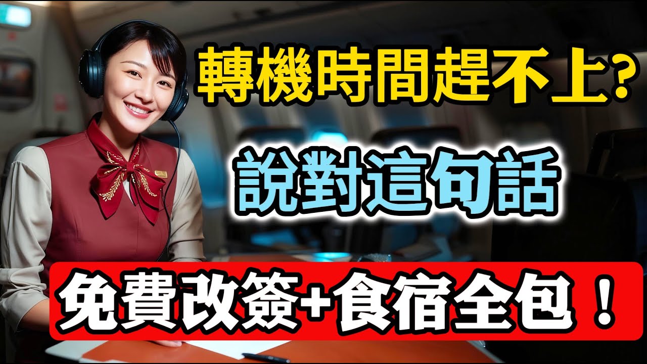 轉機趕不上？說對這句話，不僅能免費改簽還能食宿全包！#飛機延誤 #旅行技巧 #航空公司秘密 #機場攻略 #轉機教學