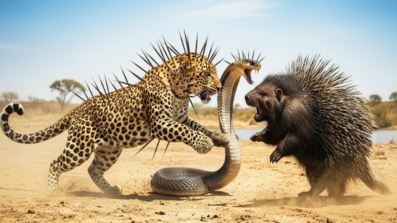 Porcupine vs Leopard vs Cobra 🐗🐆🐍 | Wildest Battle for Survival Ever!