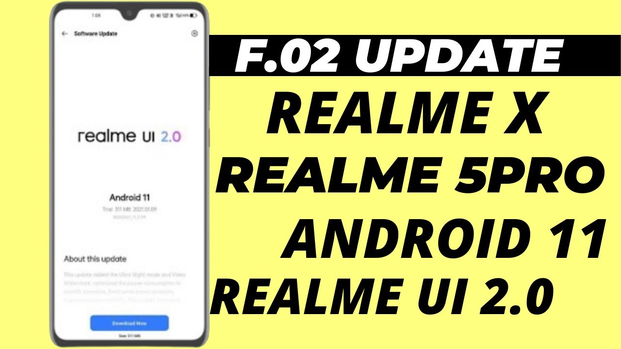 Realme X/5 Pro Realme Ui 2.0 F.02 Update Date|Android 11 Update