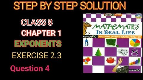 Class 8th Chapter 2 "EXPONENTS "Exercise 2.3