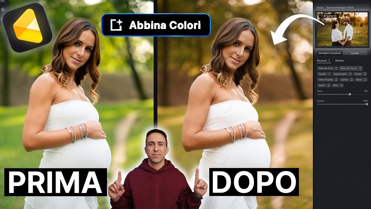 COPIA la COLOR di QUALSIASI FOTO… in UN CLICK con ABBINA COLORI di Evoto AI!