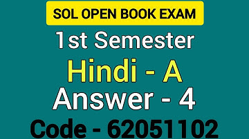 DU SOL B.A prog. 1st sem Hindi-A Answer-4 code-62051102