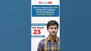 "How to Prepare for UPSC Along with College? | Smart Strategy by Saurabh Sharma" #shorts #upsc