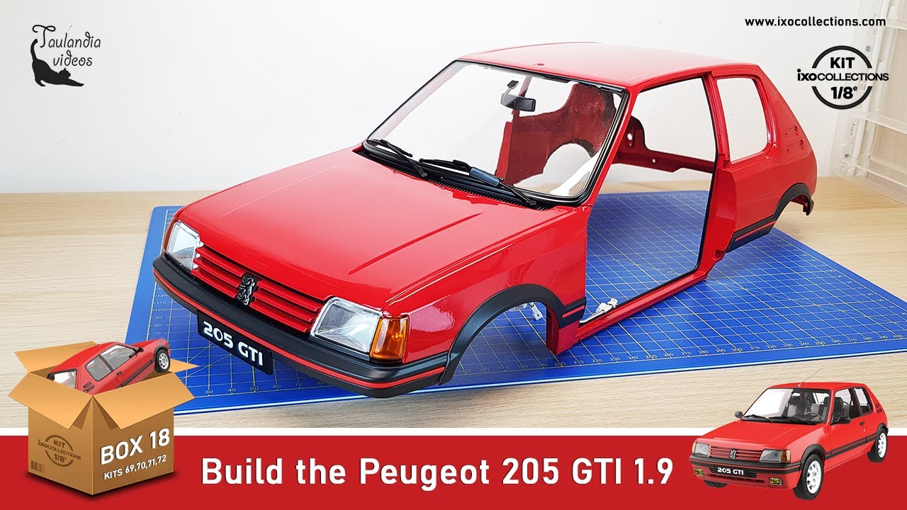Build the 1:8 scale Peugeot 205 1.9 GTI - kits 69, 70, 71, 72 (box