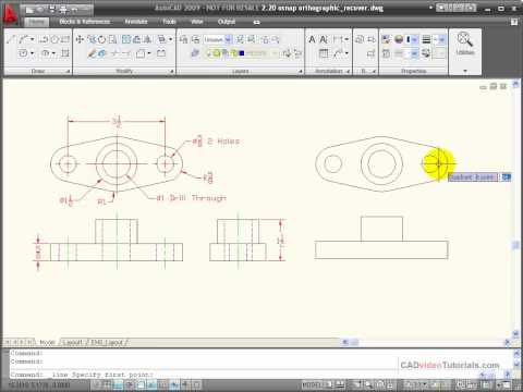 AutoCAD Tutorial - Using OSnap Tracking