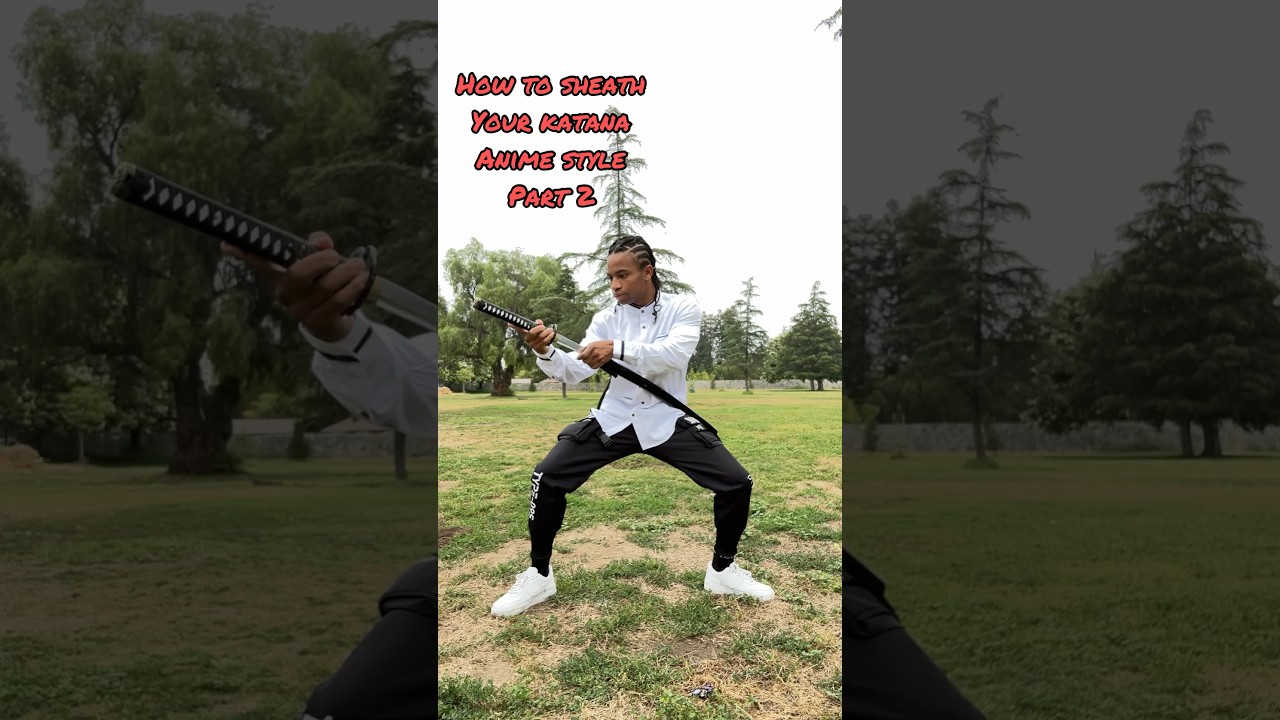 How to sheath your katana ANIME style (part 2)! #anime #howto #shorts