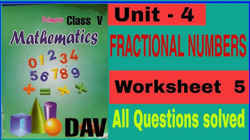 DAV Class 5 Maths  Unit 4 Worksheet 5 All Question solved @EASY MATH