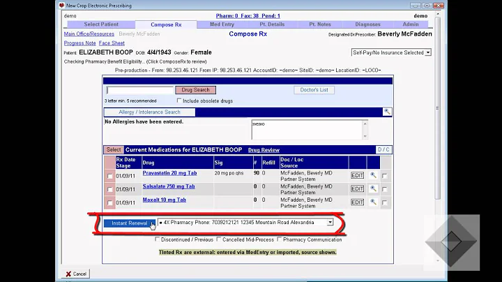 Electronic Prescribing in Welford Chart Notes