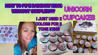 How To Pipe Rainbow Frosting Without Coupler Unicorn Cupcakes Whippit Frosting 1Mtip Chocomoist