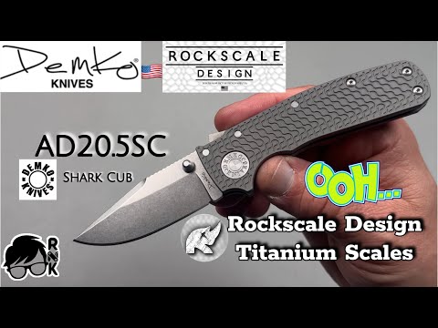 Unboxing a Demko Knives AD20.5 Shark Cub & newly designed USA Rockscale Design Ti scales! So good!