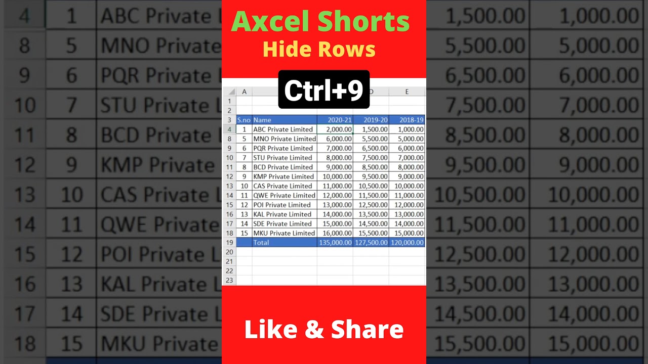 Excel - How to Hide Rows 
