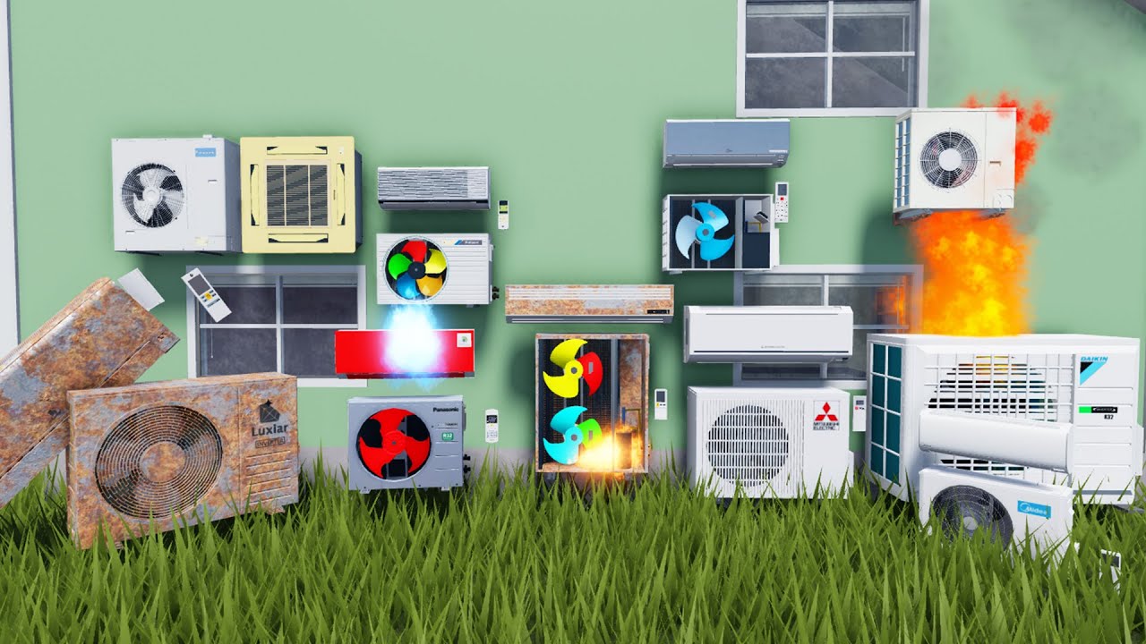 Funny Air Conditioner Suburban Catches FIRE!