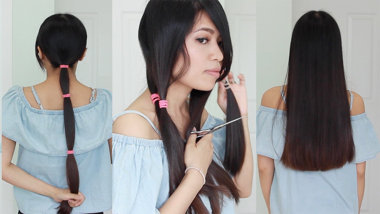 LAYER CUTTING AT HOME / CUTTING BANGS - YouTube