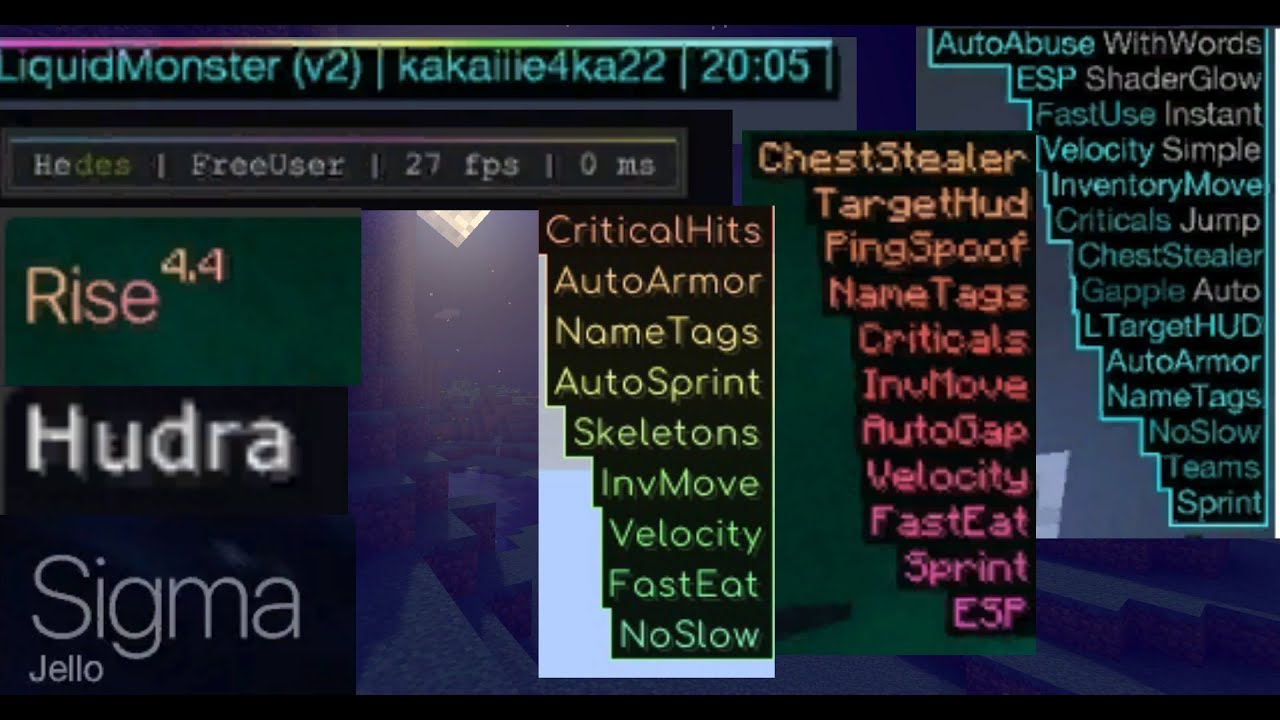 TOP 5 BEST MINECRAFT HACKED CLIENTS 2021 + DL