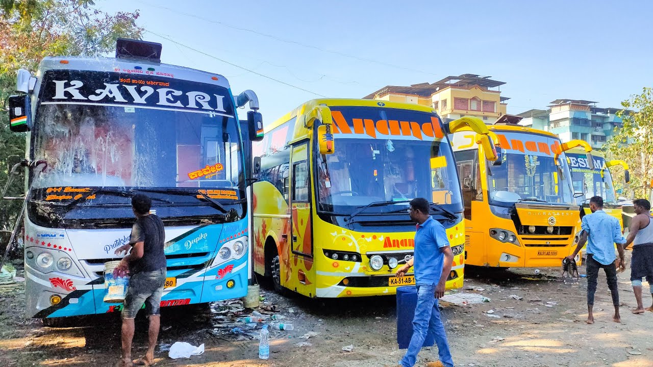 BUS PARKING IN MUMBAI - PART 2 | CANARA PINTO VOLVO STARZ, ANAND, NAVAMI, VISHAL, RESHMA & MORE 🚌🔥