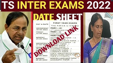 TS INTER  PUBLIC EXAMS 2022 OFFICIAL TIME TABLE for 1st&2nd Year