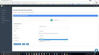 Creating a death benefit nomination (DBN) screenshot 2