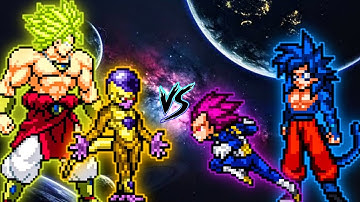 SSJ Broly OP & Frieza OP (all form) VS Vegeta DBS V2 (all form) & Goku TP OP in Jump Force Mugen🔥