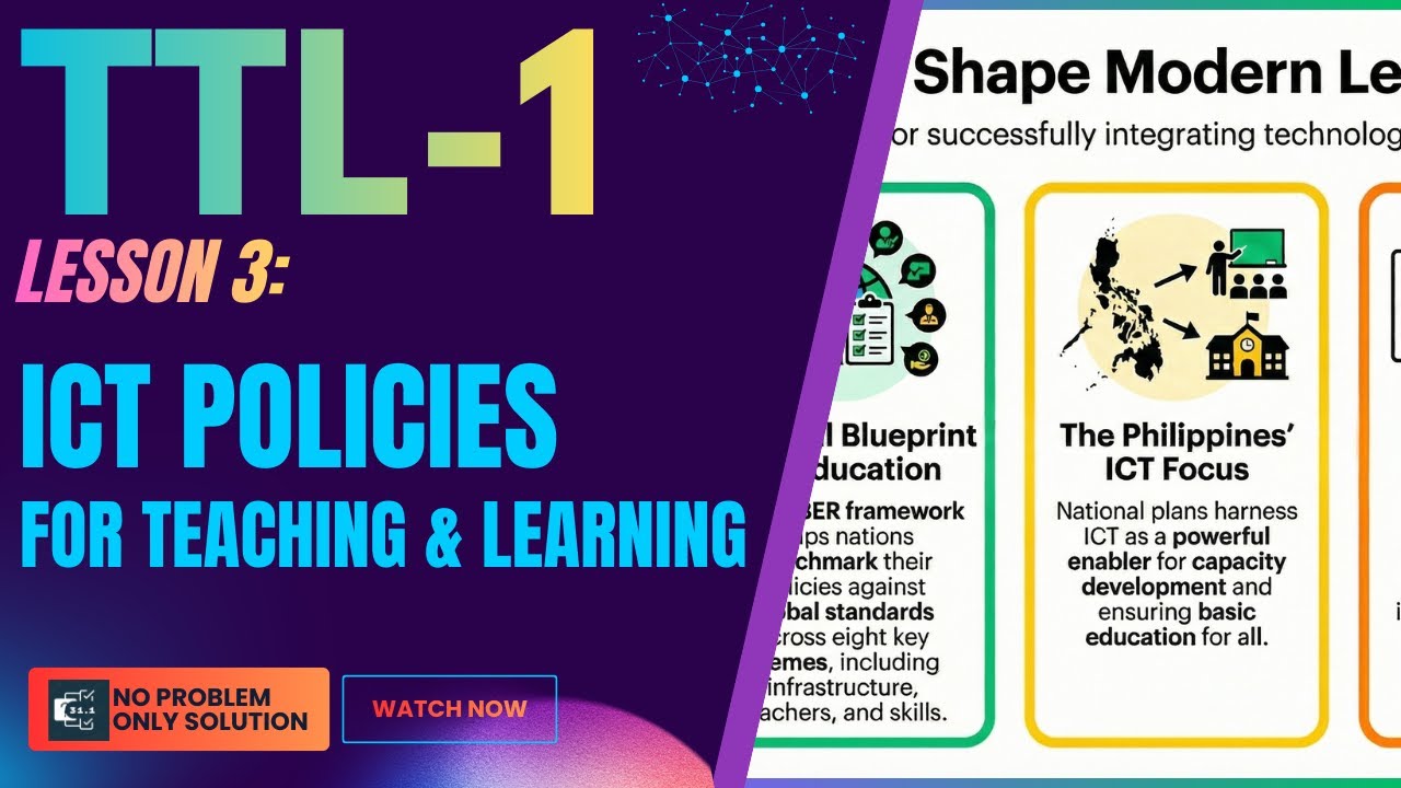 TTL 1 | Урок 3 | Политика в области ИКТ в образовании | Рамочная программа SABER-ICT и пример Фил...