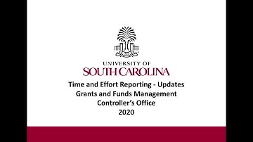 Time and Effort Reporting Tool - Updates