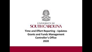 Time and Effort Reporting Tool - Updates