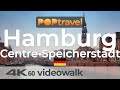 Walking in rainy HAMBURG / Germany - City Centre and Speicherstadt - 4K 60fps (UHD)