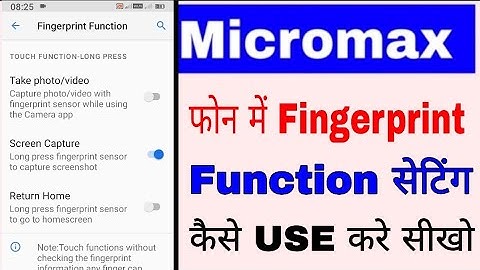 How to use fingerprint function in micromax ।। micromax fingerprint function setting use kaise kare