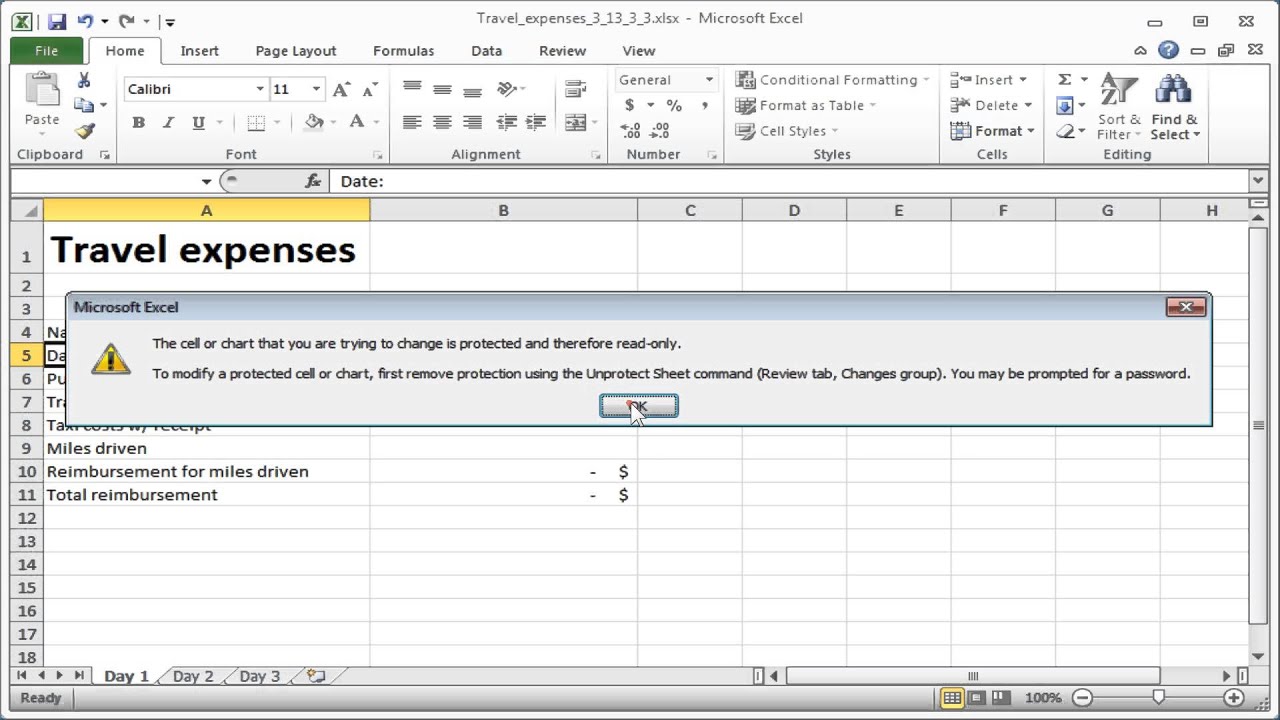 Excel Protection: Protecting cells, ranges and worksheets - YouTube