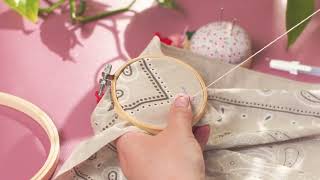 Rose embroidery on clothing - DIY by Søstrene Grene
