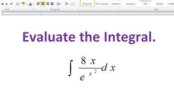 Integral of (8x)/e^(x^2)