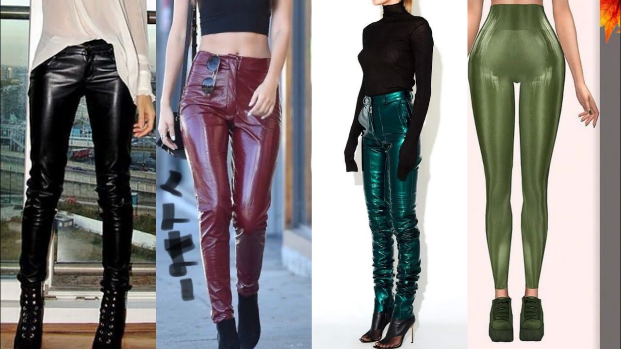 Stylish leather and latex shiny mod lagging pants for cute and ...
