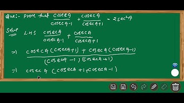 Prove that cosec A / (cosec A - 1) + cosec A / (cosec + 1) = 2sec²A. #class11maths #trigonometric...