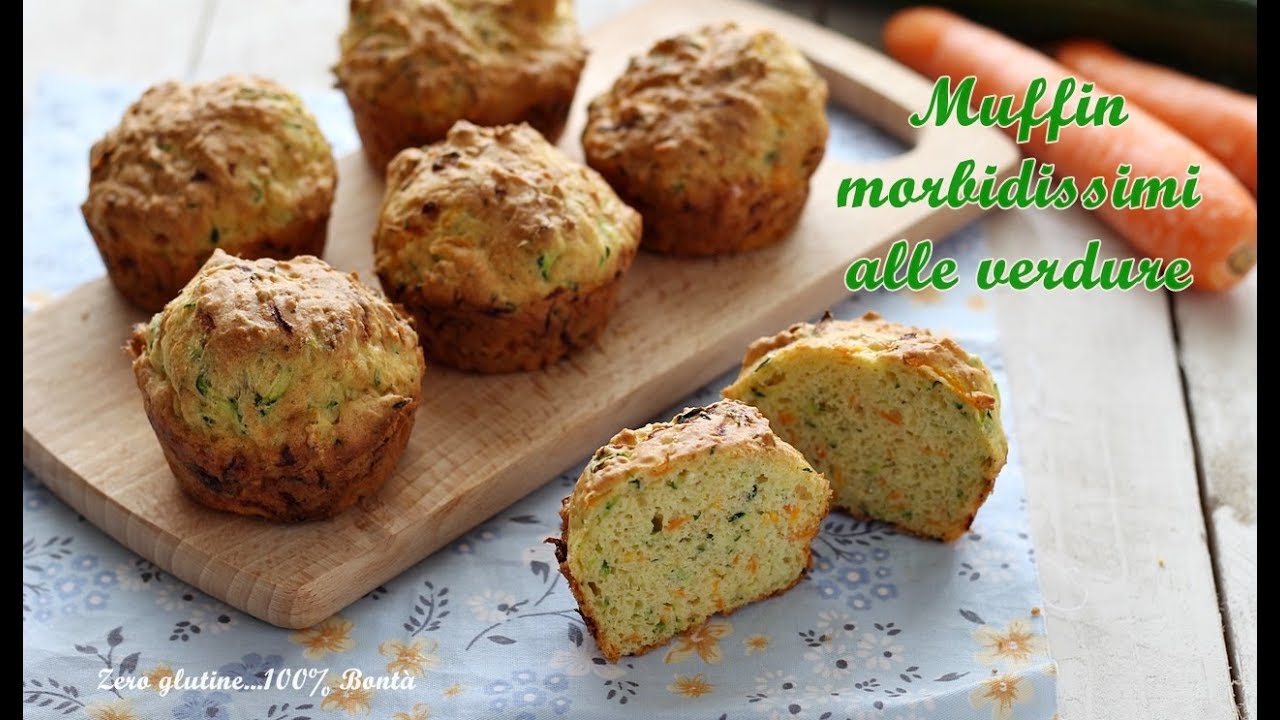 Muffin MORBIDISSIMI alle zucchine e carote, senza olio, latte e senza glutine