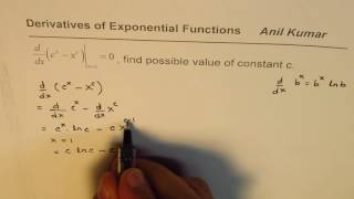 Find constant for given derivative of exponential combination function
