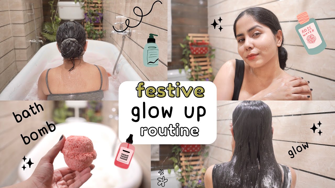 my very last minute festive glow up routine - YouTube