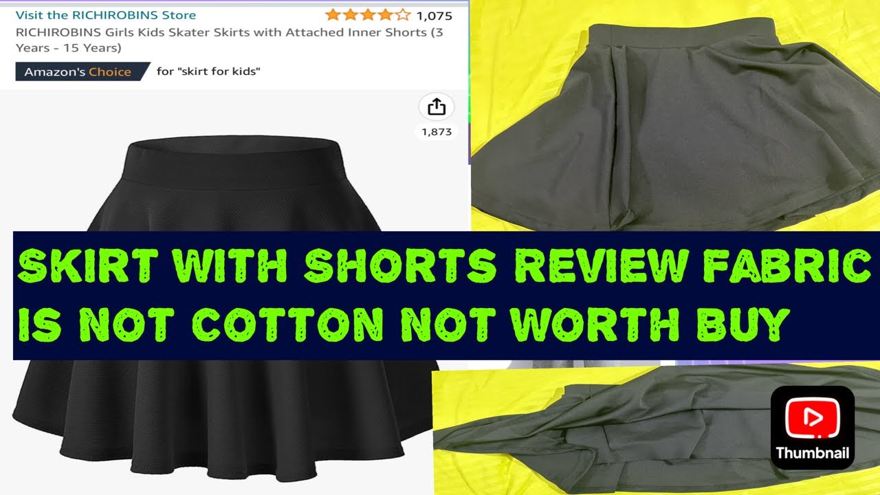 RICHIROBINS Girls Kids Skater Skirts with Attached Inner Shorts Review Not Worth Buy It’s Not Cotton