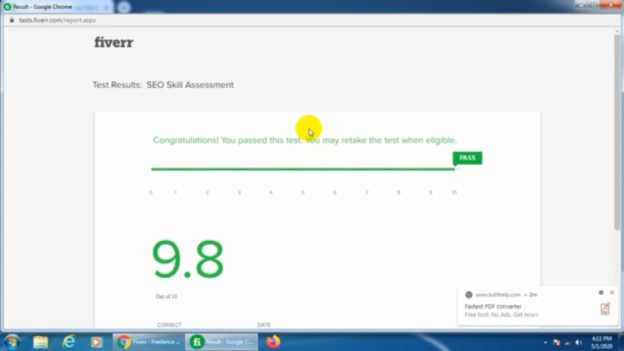 How to Pass Fiverr Test 2020 - SEO Skill Assessment Test - Fiverr top scorer 9.8 - 100% Pass