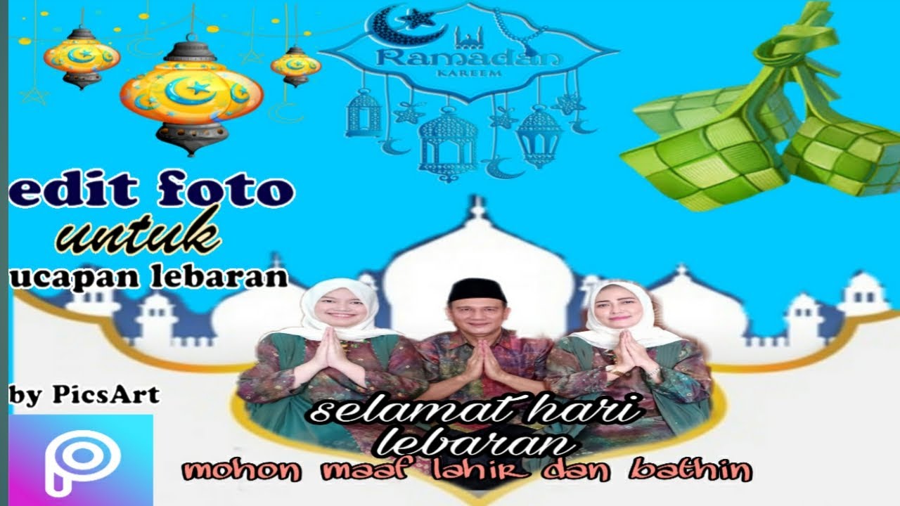 Cara edit foto untuk ucapan lebaran - YouTube