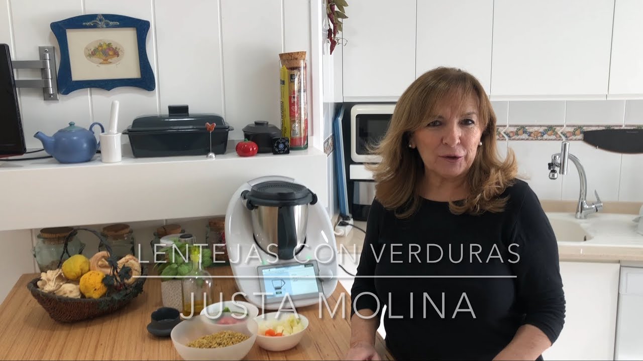 Lentejas guisadas con verdura con Thermomix/ Receta realizada por Justa Molina