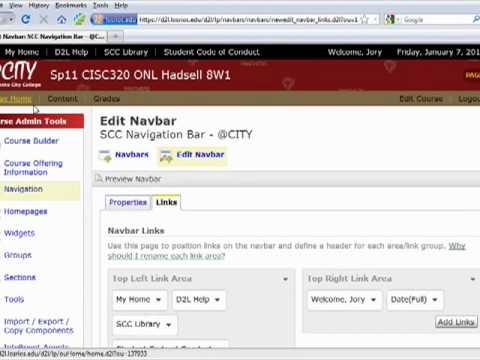 Adding the Classlist to the Navigation Bar