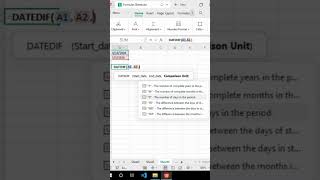 Datedif Formula or Function in WPS office Spreadsheet in Urdu Hindi by Sir Meer Abbasi