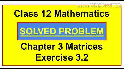 Class 12 Mathematics chapter 3 Matrices Exercise 3.2 question 13 Solved Problem - Malayalam